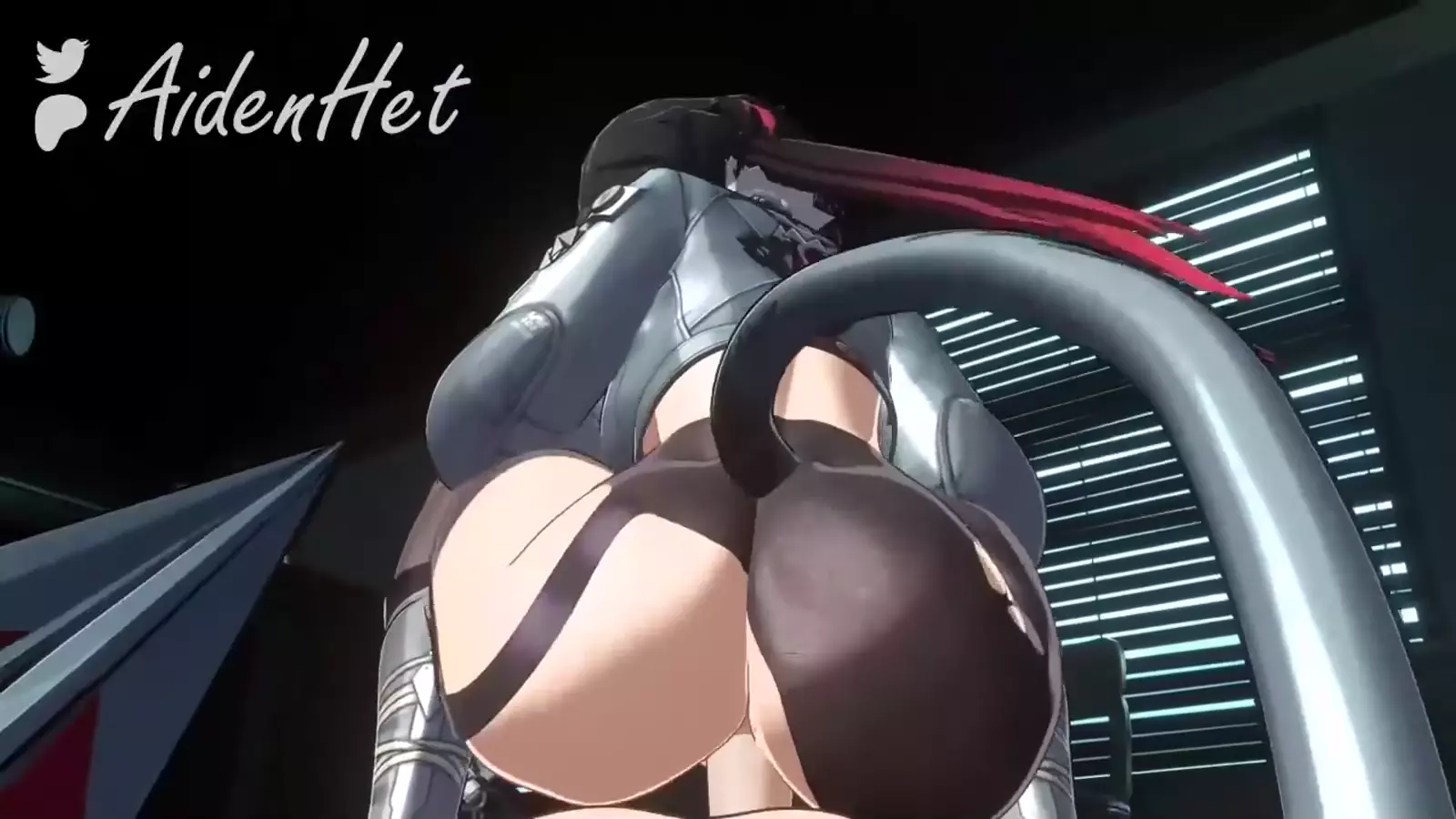 Hentai character with a bottom round engaging in funny artaffe play anal int